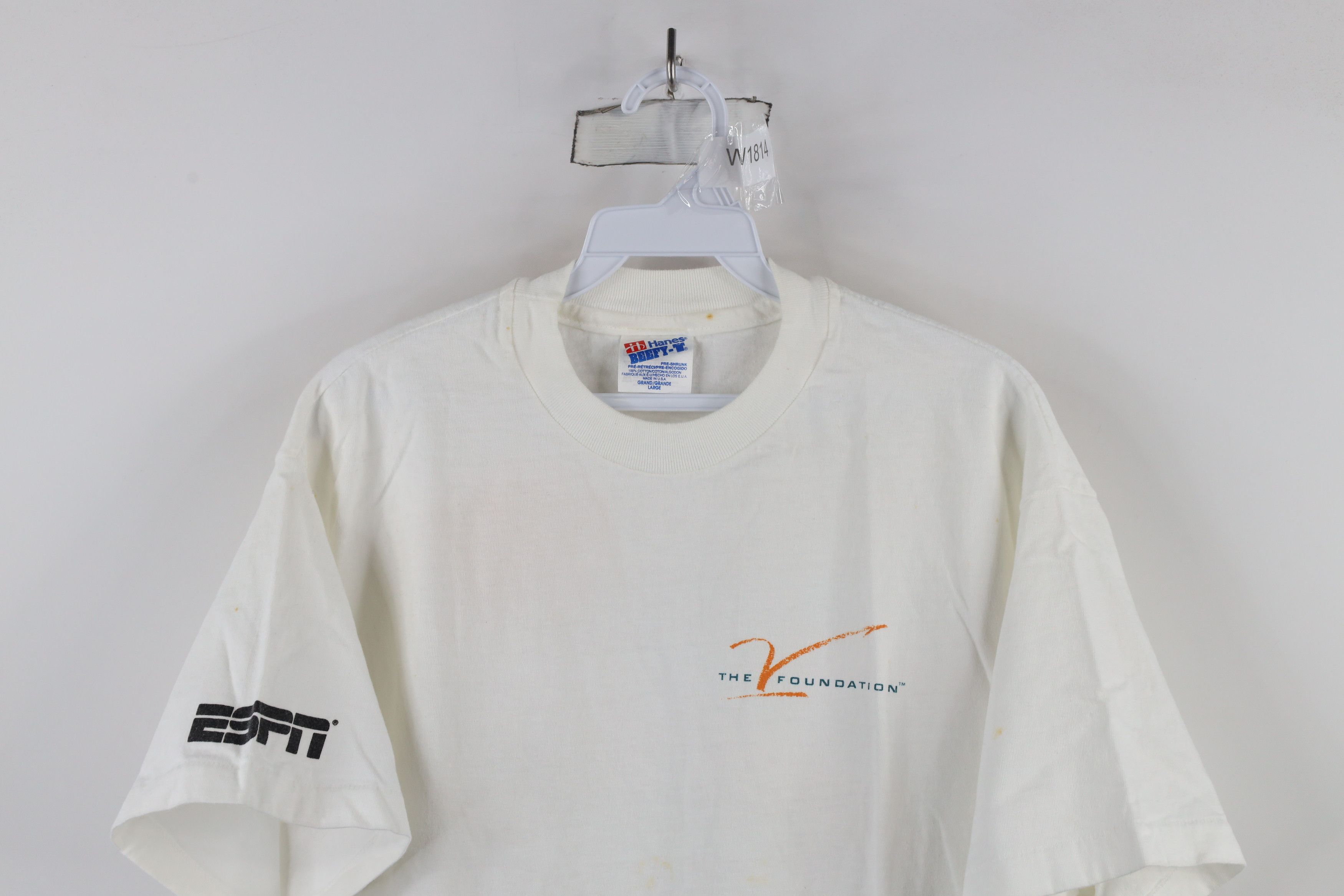 Vintage Vintage 90s ESPN The Jimmy V Foundation T-Shirt White USA Size US L / EU 52-54 / 3 - 2 Thumbnail