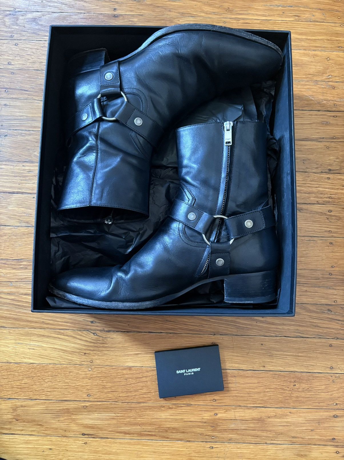 Hedi Slimane × Yves Saint Laurent wyatt harness boots | Grailed