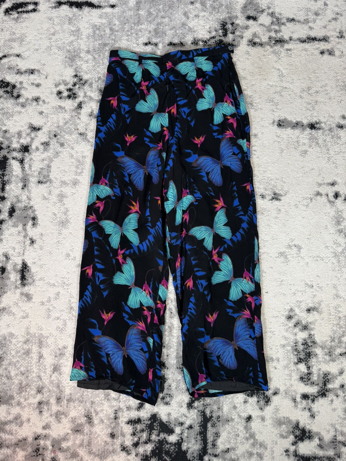 Kenzo Vintage KENZO JUNGLE Butterflies Viscose Leggings Size 30" / US 8 / IT 44 - 1 Thumbnail