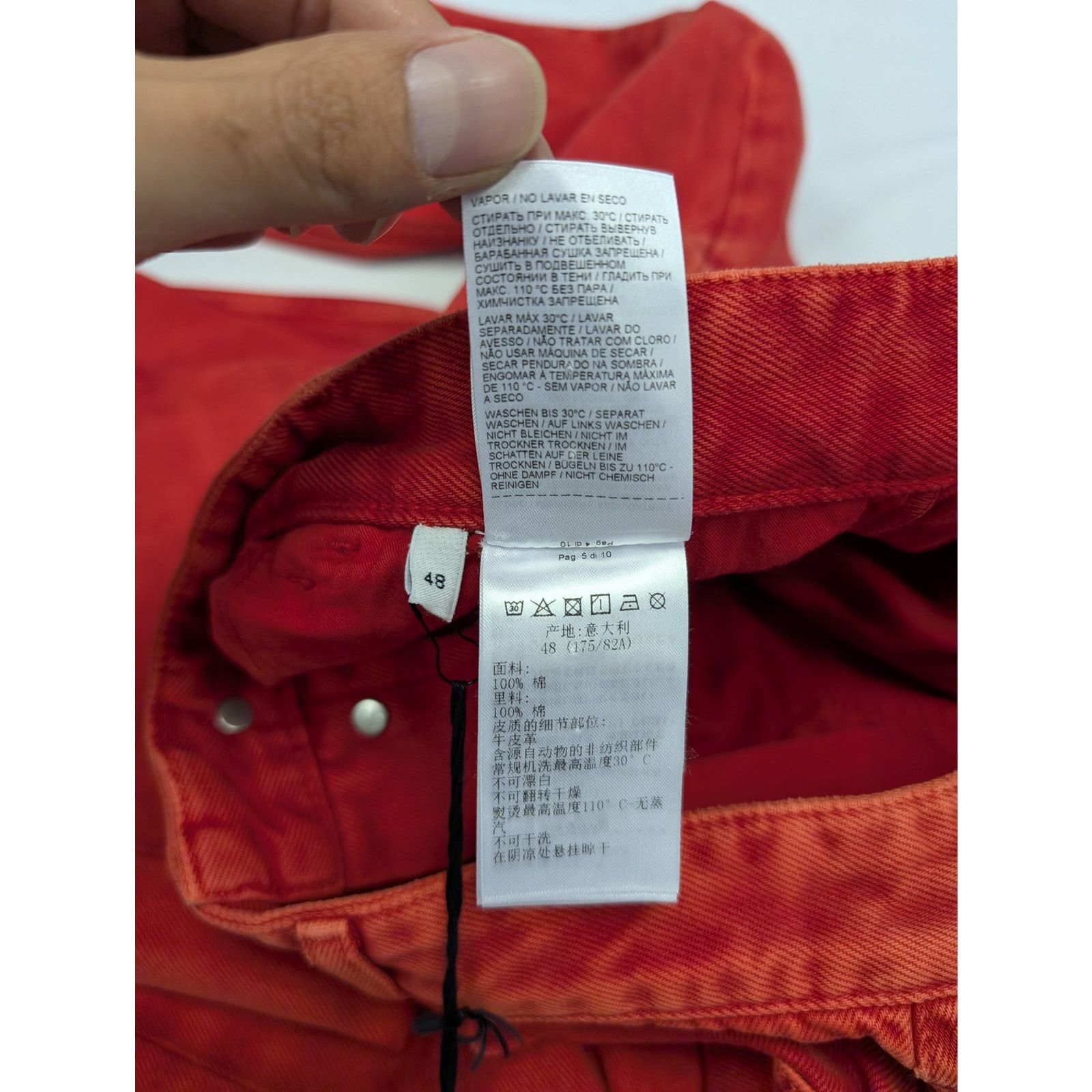 Bottega Veneta o1rshd1 Faded Colour Wash Denim Jean in Deep Red Size US 32 / EU 48 - 19 Thumbnail