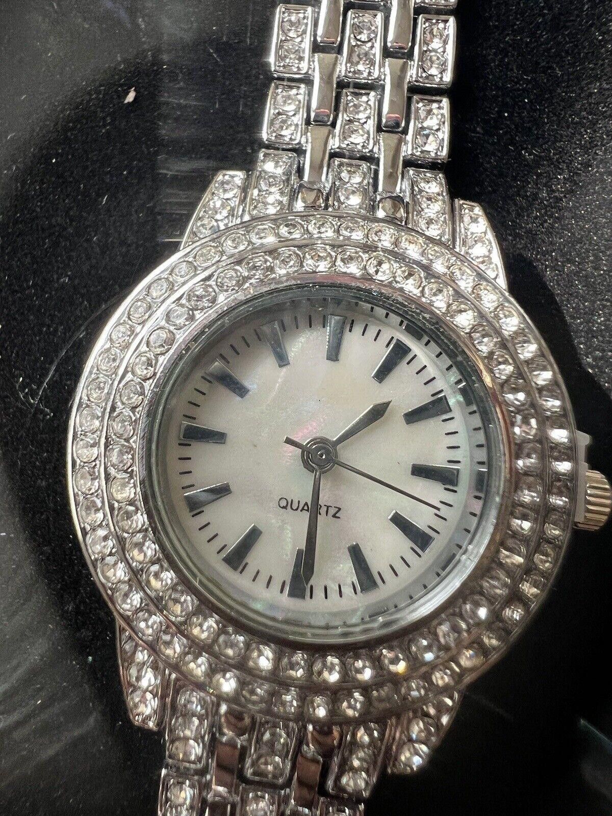 Designer Iced Out Rhinestone Ladies Watch Size ONE SIZE - 1 Thumbnail