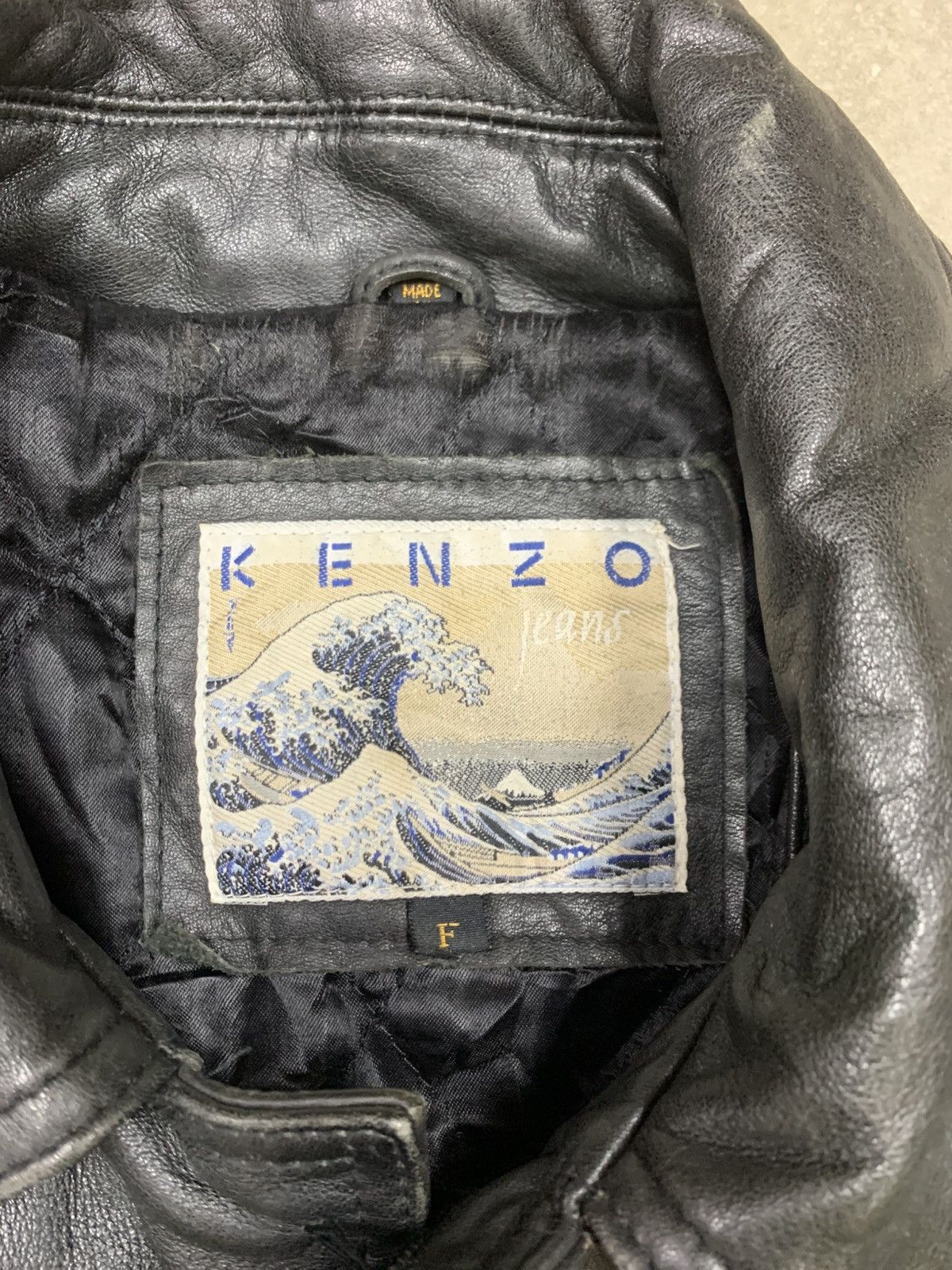 Kenzo Kenzo Jeans Vintage Distressed Leather Jacket Size US XL / EU 56 / 4 - 13 Thumbnail