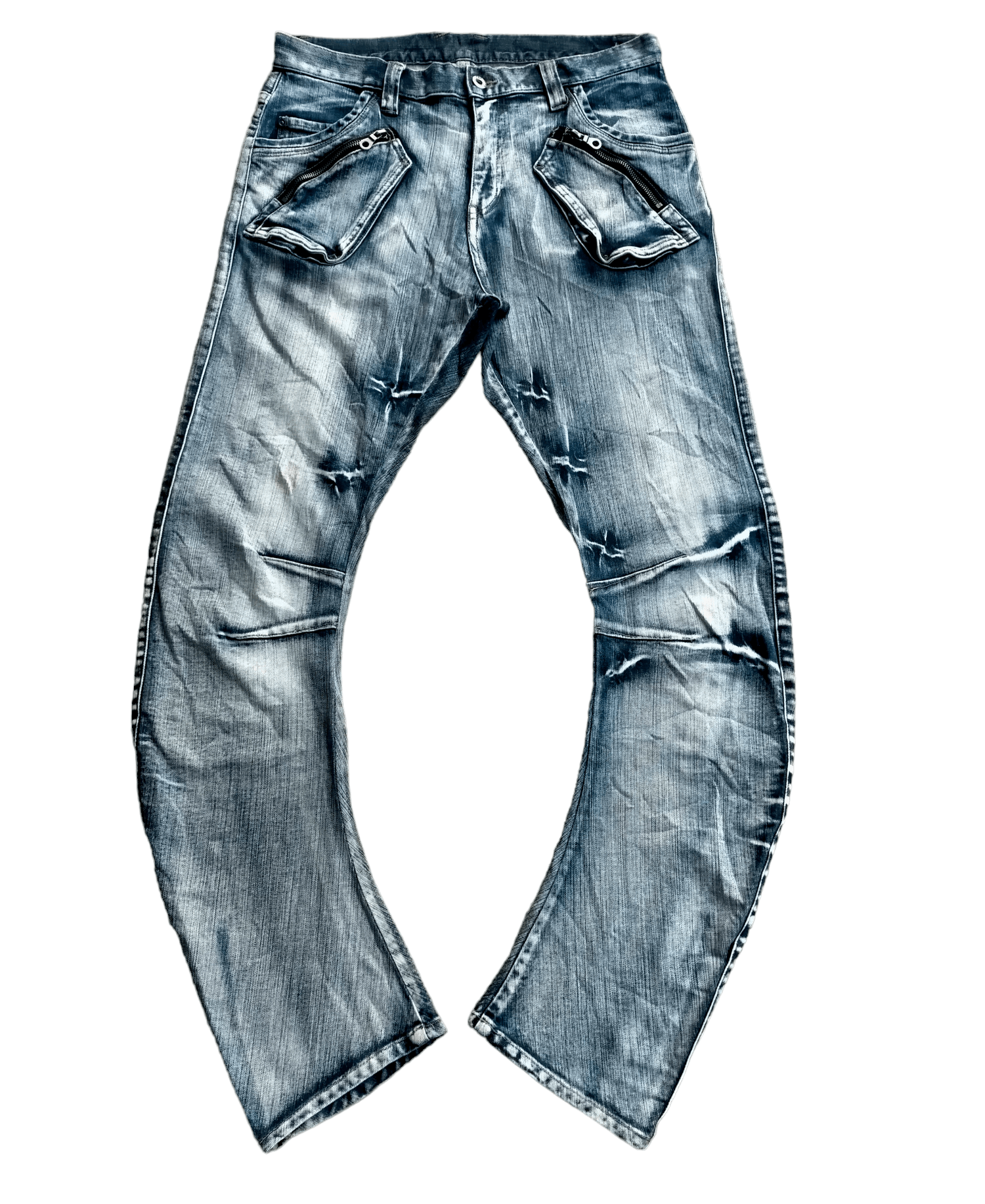 PPFM PPFM Curve Leg Stretch Acid Wash Jeans Size US 33 - 1 Thumbnail