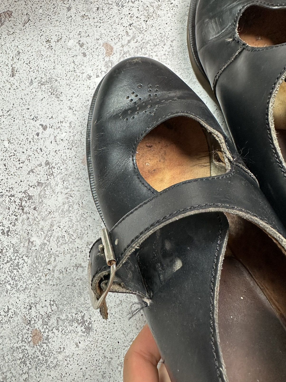 Dr. Martens × Vintage Vintage 90s Dr Martens Goth Chunky Platform Leather Mules 10 Size US 8 / EU 41 - 18 Thumbnail