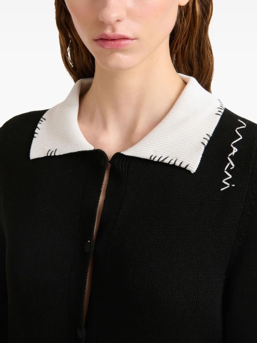 Marni o1f1d3z0326 Cardigan in Black/White Size M / US 6-8 / IT 42-44 - 5 Thumbnail