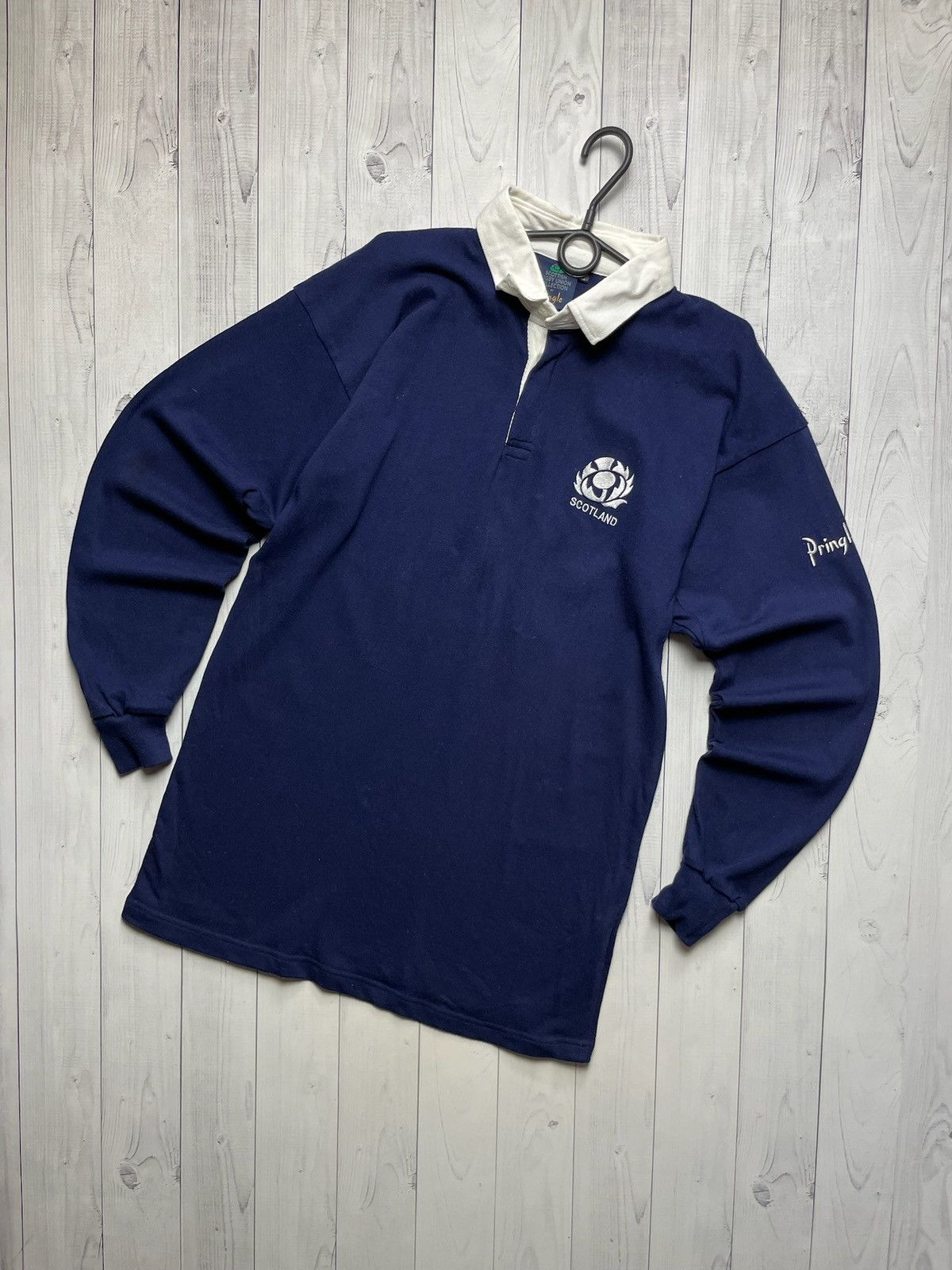 Vintage Vintage Scotland rugby jersey size S/M navy rare Pringle Size US S / EU 44-46 / 1 - 1 Thumbnail