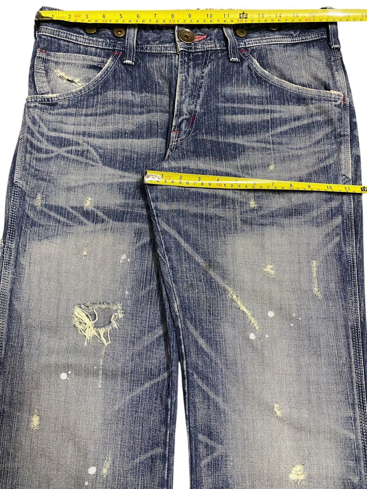 Edwin Vintage Japanese Brands Splatter Distressed Baggy Jeans Size US 35 - 20 Thumbnail