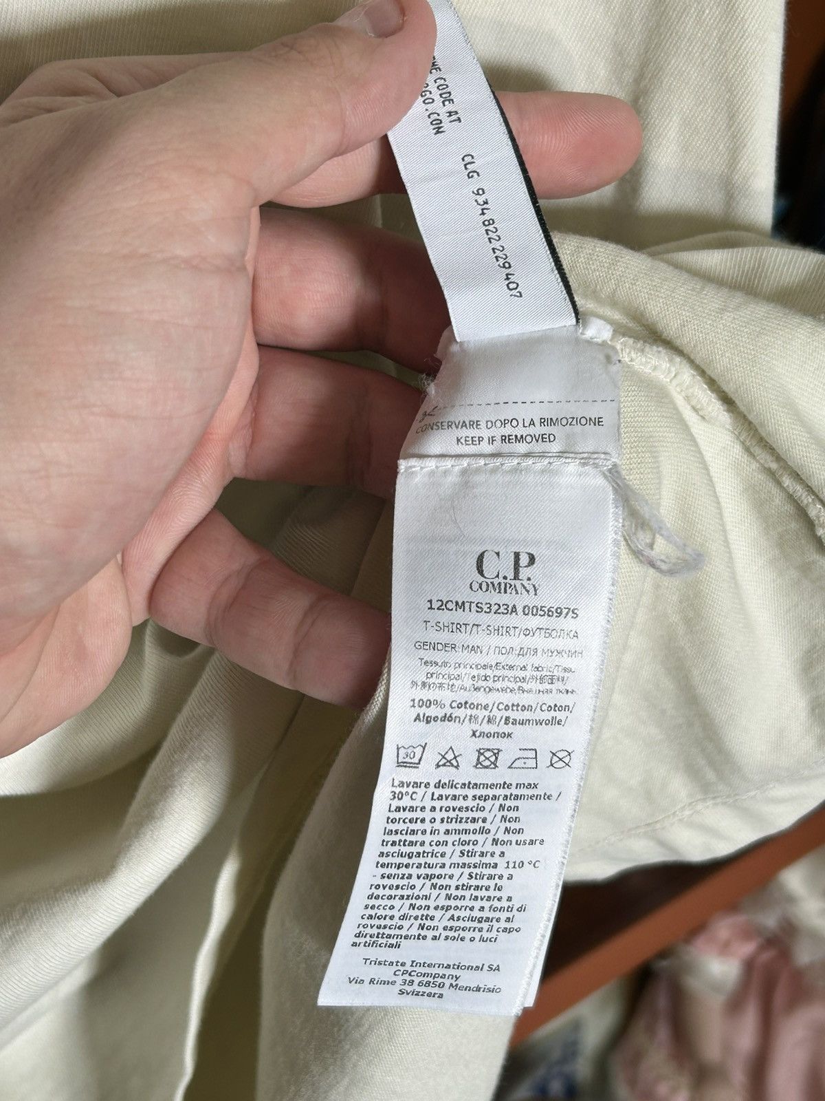 C.P. Company C.P. Company Resist Dyed Logo T-shirt Light Yellow cream Size US M / EU 48-50 / 2 - 8 Thumbnail