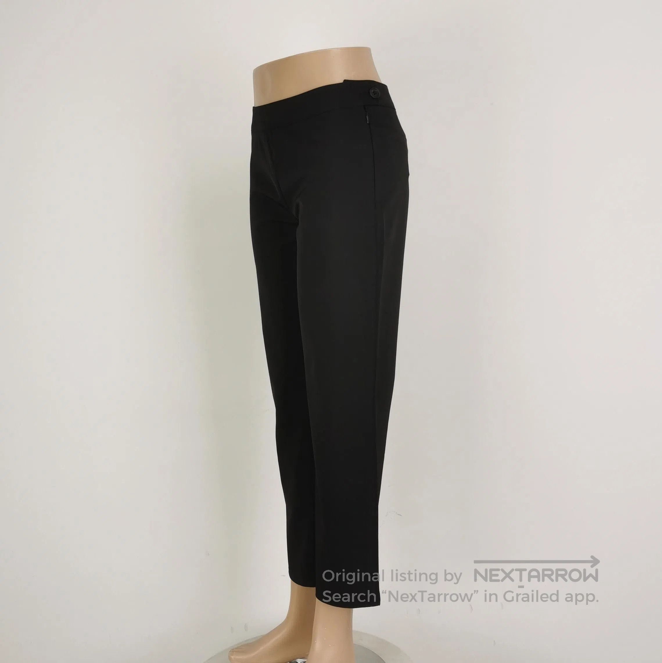 Prada Prada Solid Black Wide Leg Trousers Size 38 . Size 37" - 2 Thumbnail