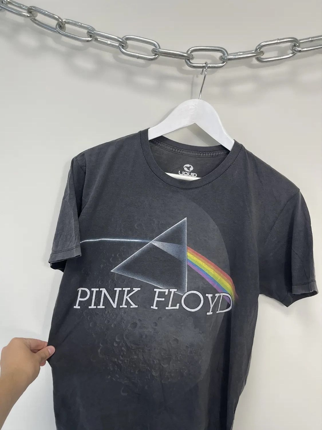Band Tees × Pink Floyd × Vintage Vintage Pink Floyd Liquid Blue Dark Side Of The Moon Tee Size US S / EU 44-46 / 1 - 3 Thumbnail