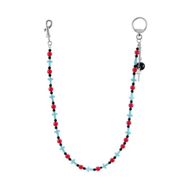 Other Turquoise Bead Pants Chain – Cross & Tassel Detail Size ONE SIZE - 6 Thumbnail