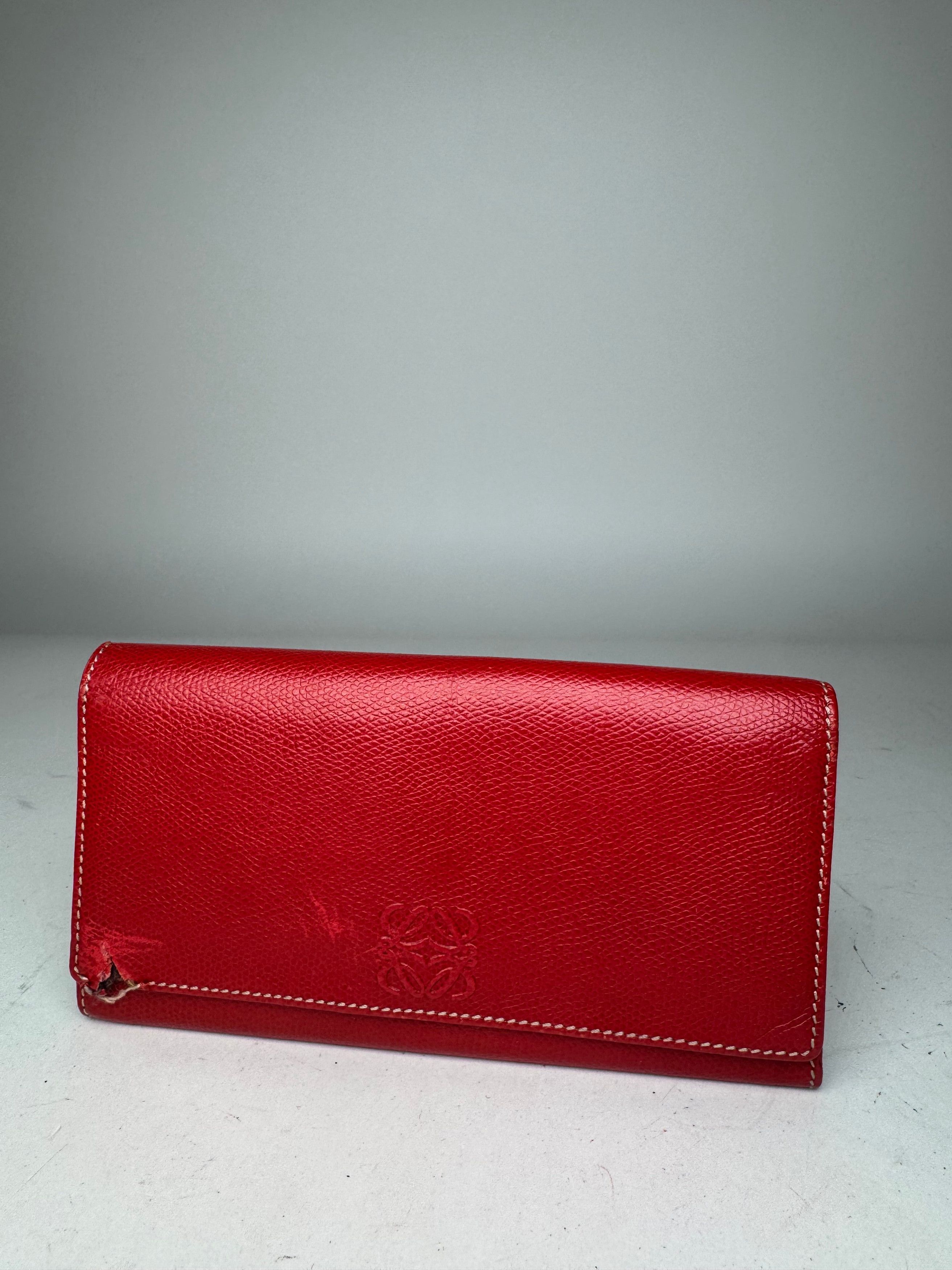 Loewe Vintage Madrid Leather Wallet Red Size ONE SIZE - 1 Thumbnail