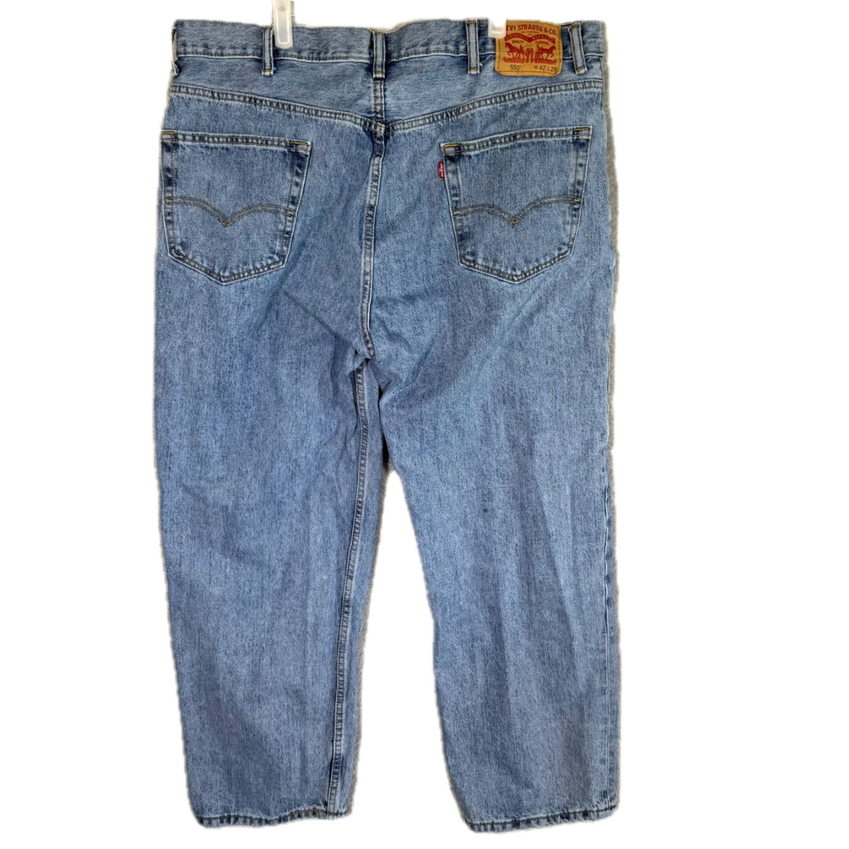Levi's Levi’s 550 Relaxed Straight Jeans Men 42x29 Blue Denim Medium Wash Size US 42 / EU 58 - 2 Thumbnail