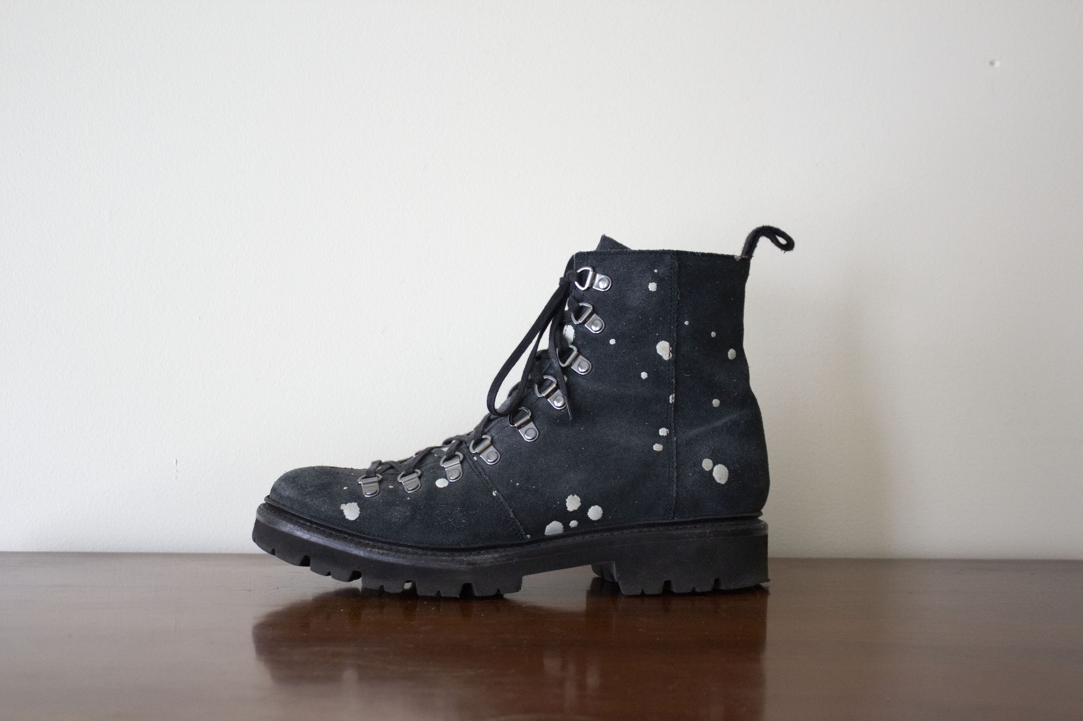 Grenson Grenson Paint Splatter Blue Suede Nanette Hiker Boot Size US 10 / IT 40 - 11 Thumbnail