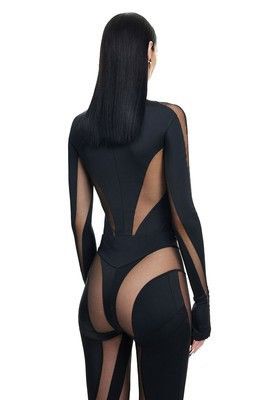 H&M × Mugler × Thierry Mugler Mugler x H&M Mesh Panelled Bodysuit Size L / US 10 / IT 46 - 3 Thumbnail