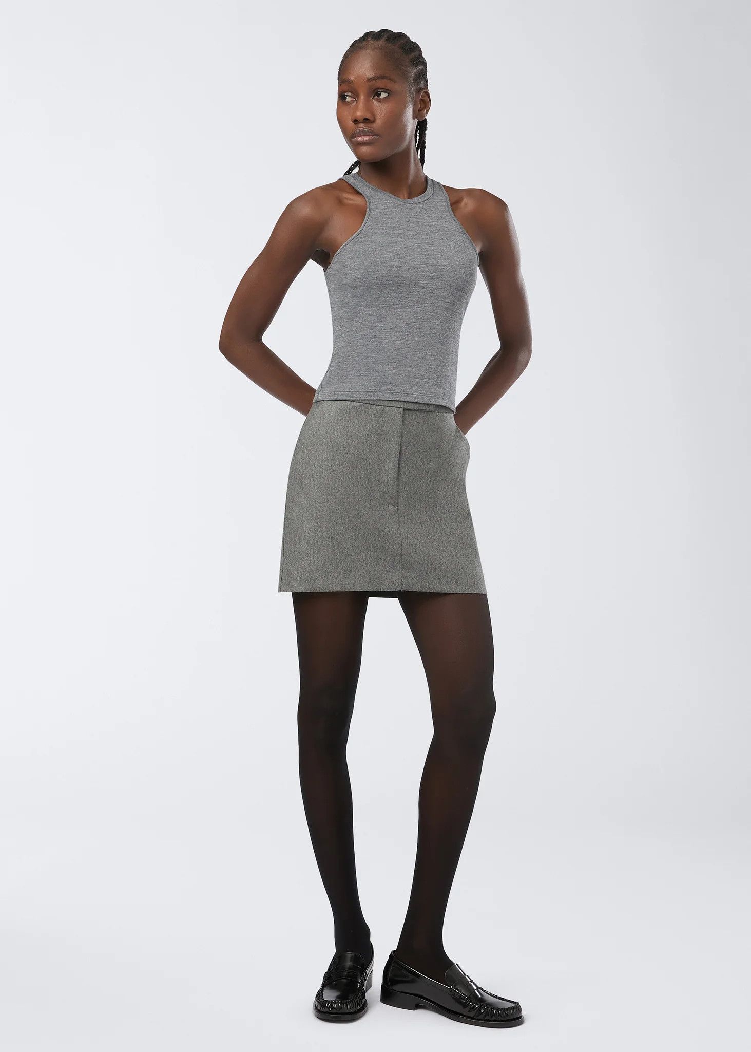 THE ANDAMANE o1s22i1n1024 Sadie Jersey Top in Grey Size XS / US 0-2 / IT 36-38 - 4 Thumbnail