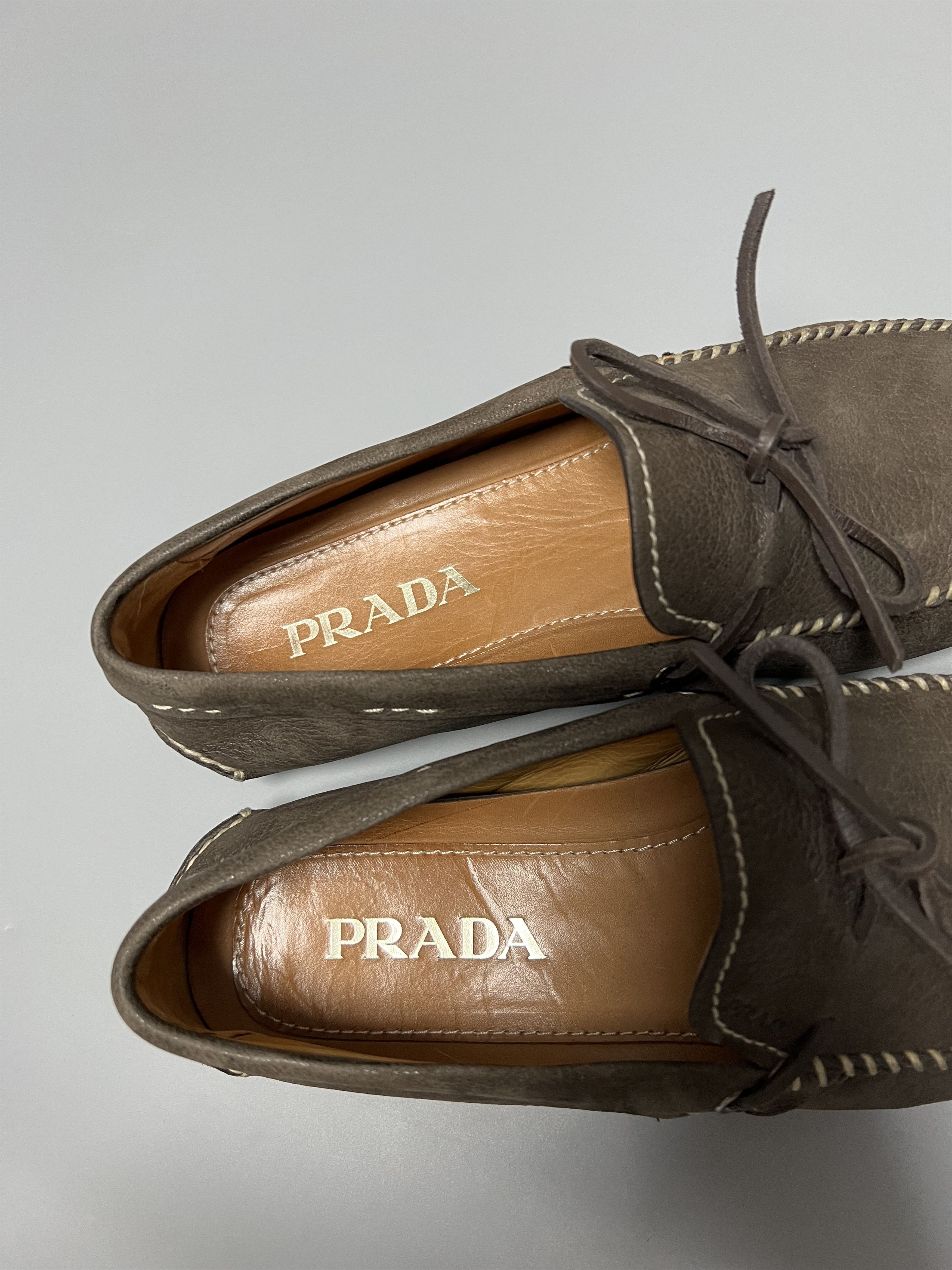 Prada Prada Vintage Brown Leather Loafers Moccasins Size US 7.5 / EU 40-41 - 18 Thumbnail