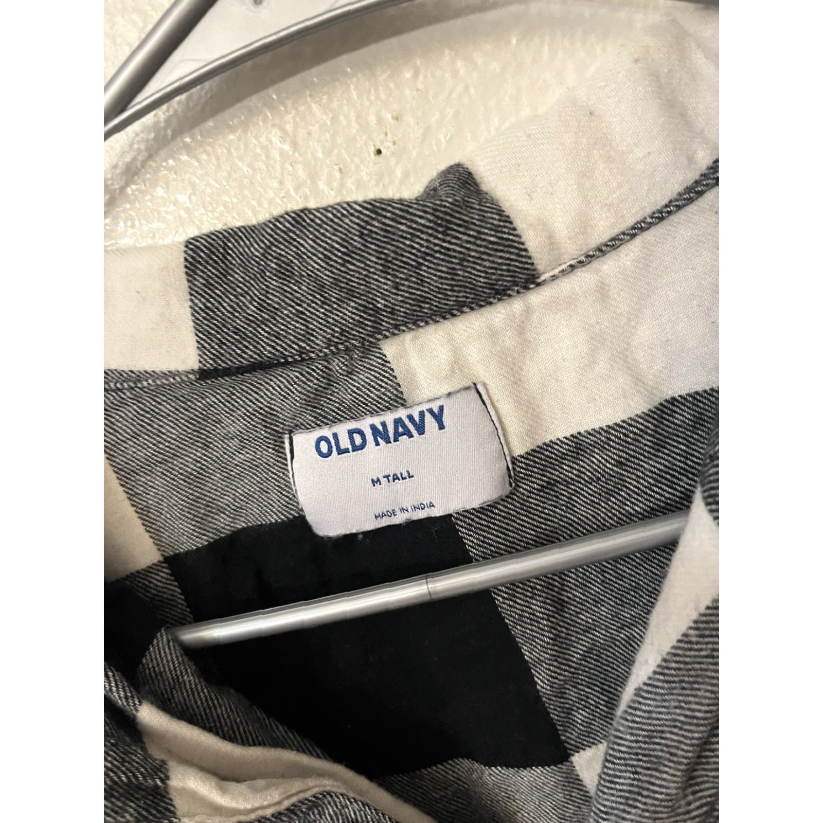 Old Navy Old Navy Sleep Shirt Men MT Flannel White Black Pajamas Shirt Size US M / EU 48-50 / 2 - 2 Thumbnail