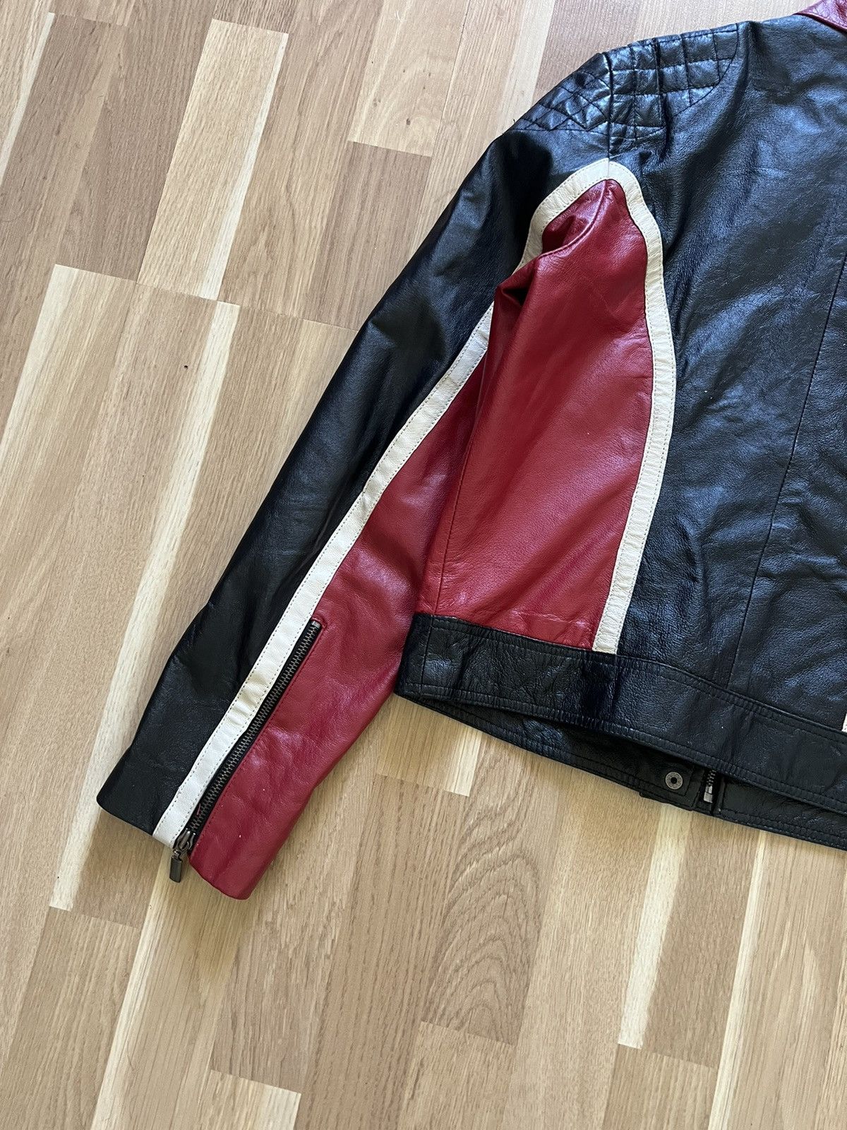 Vintage Vintage racing moto leather jacket cropped y2k style Size M / US 6-8 / IT 42-44 - 5 Thumbnail