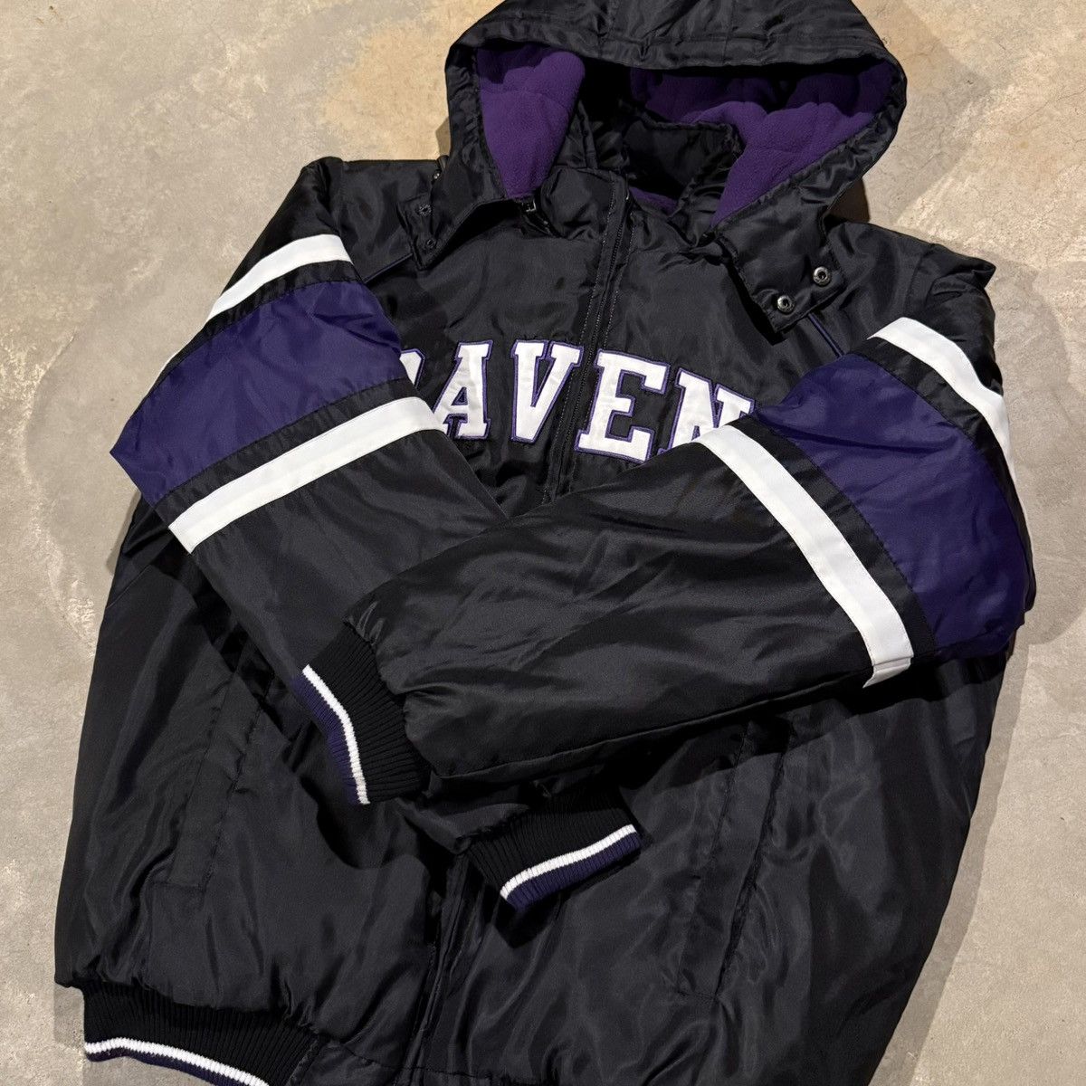 Vintage Vtg 2000s Baltimore Ravens G-III Fleece Lined Bomber Jacket Size US L / EU 52-54 / 3 - 5 Thumbnail