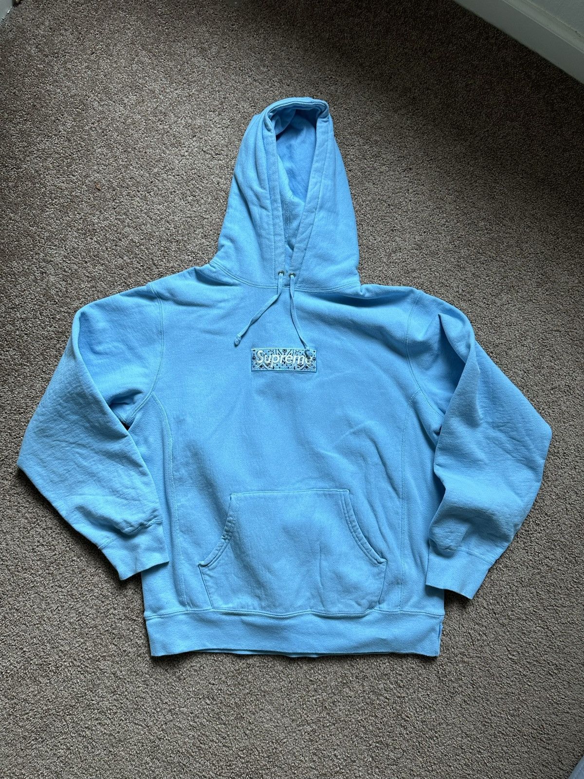 image of Supreme Bandana Box Hoodie in Blue, Men's (Size XL)