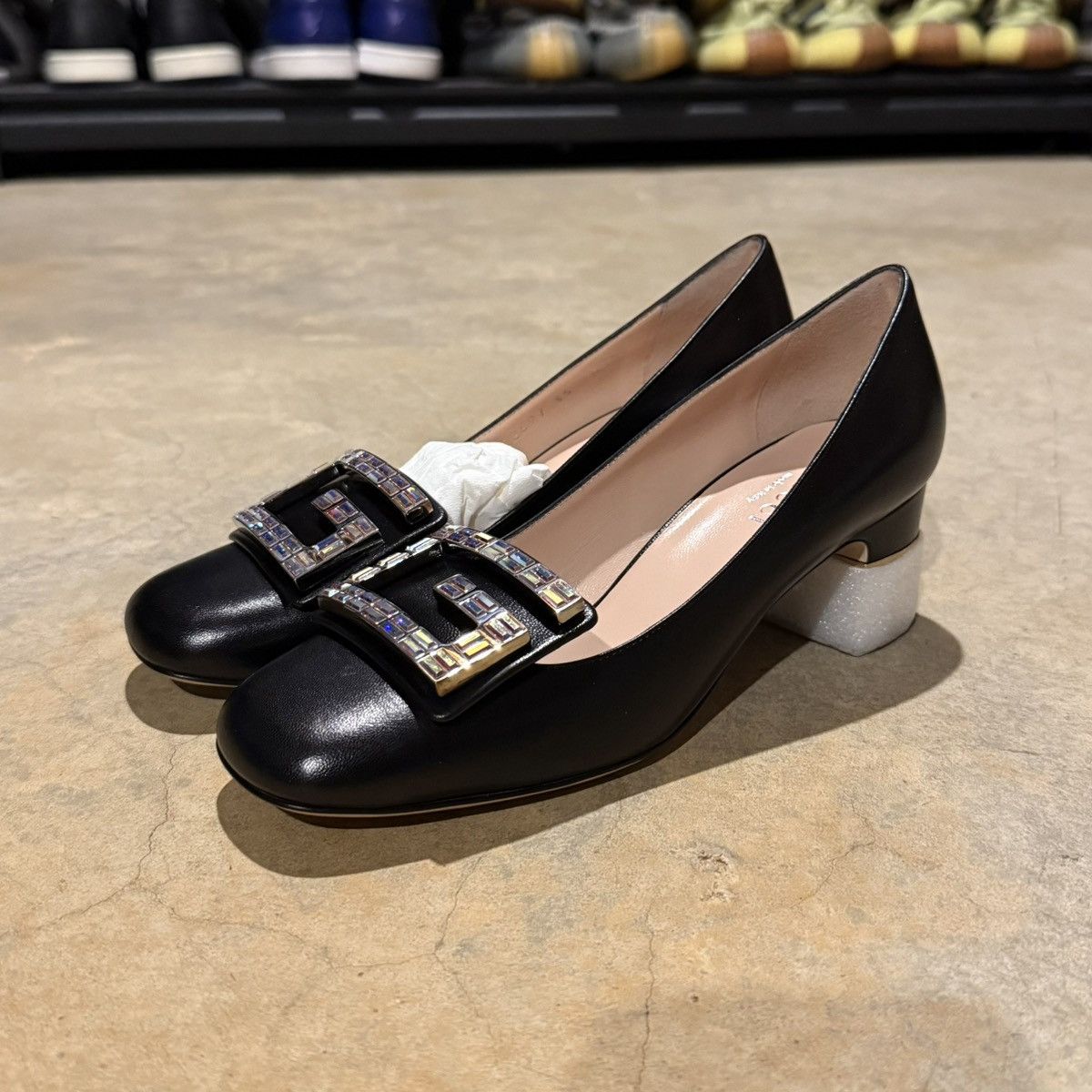 Gucci Brand New Gucci Madeleine Crystal G Leather Pump Heels EU 35 Size US 5 / IT 35 - 3 Thumbnail