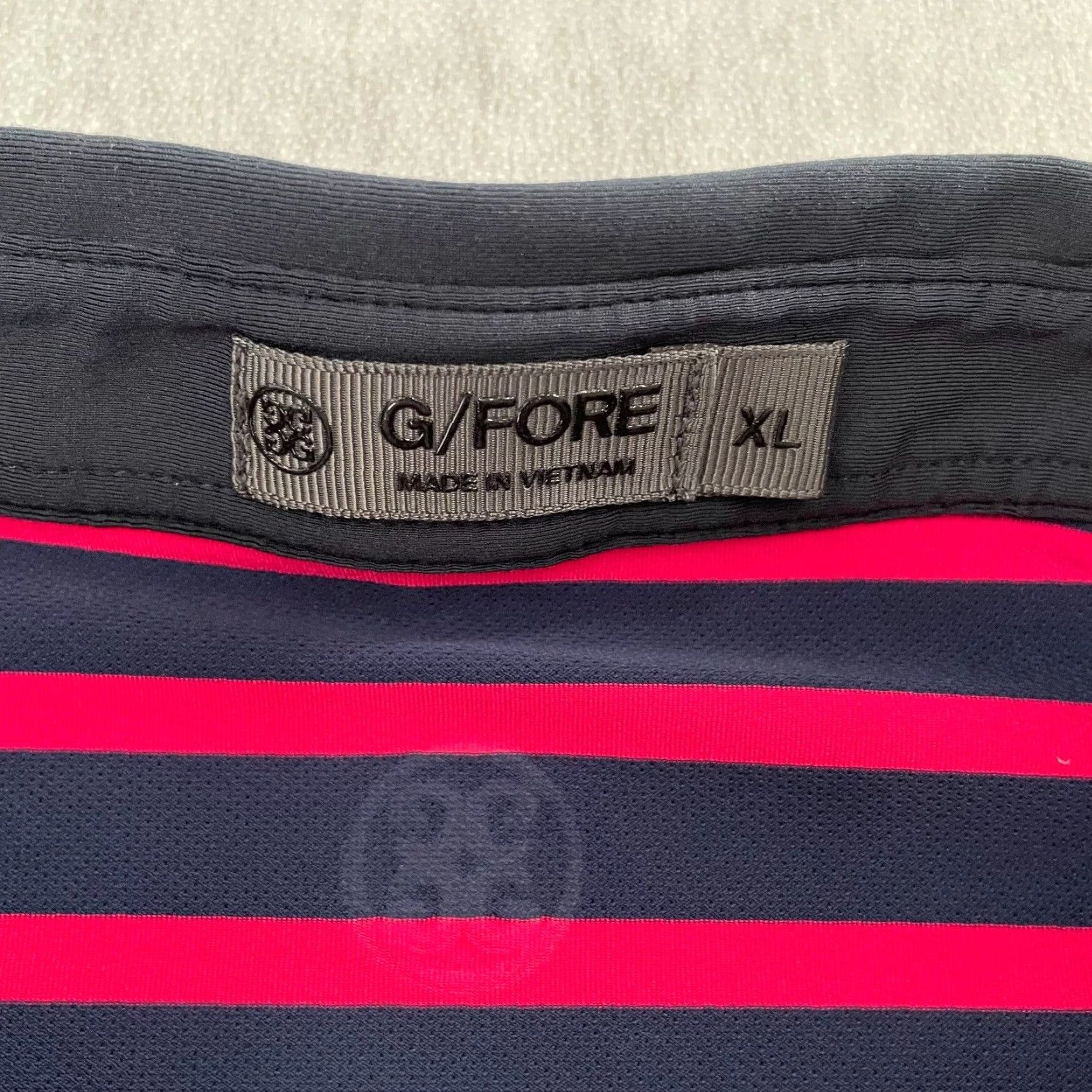 G/FORE VINTAGE G/Fore Polo Shirt Adult XL Red Blue Striped Short Sleeve Button Logo Casual Mens Size US XL / EU 56 / 4 - 6 Thumbnail