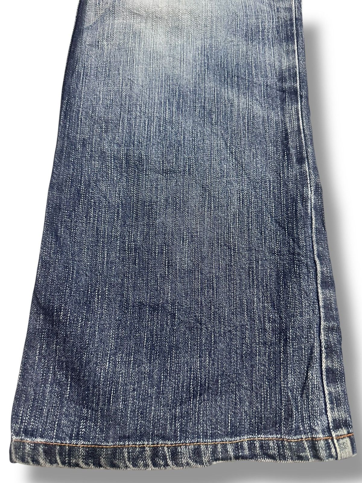 Edwin Vintage Edwin Bluetrip Leather Tag Wideleg Style Faded Wash Size US 33 - 10 Thumbnail