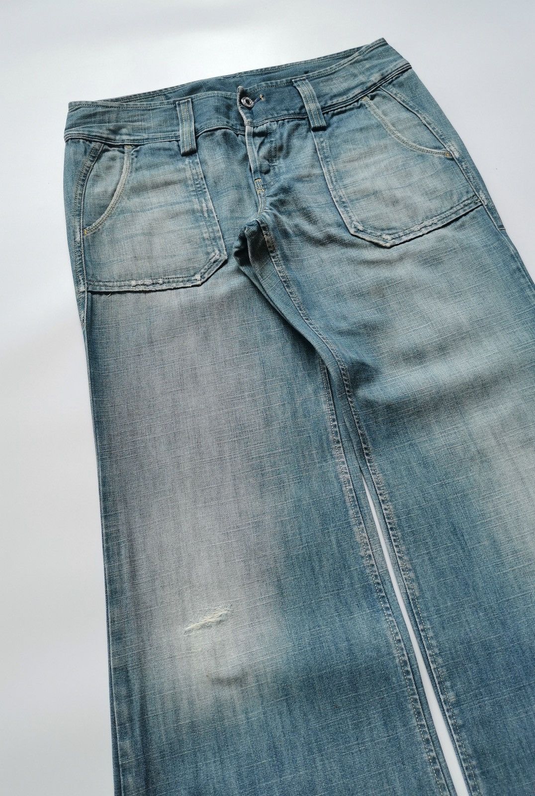 Diesel Wide Flared Bootcut Diesel Distressed Jeans Size 32" / US 10 / IT 46 - 2 Thumbnail