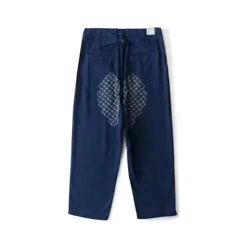 Japanese Brand 20AW Indigo Union Japan Blue Dyed Sashiko Pants Size US 31 - 3 Thumbnail