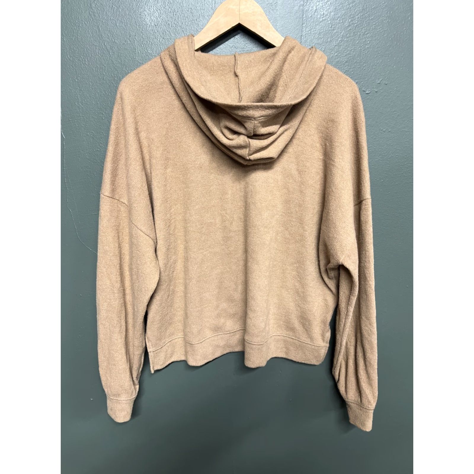 Abercrombie & Fitch Abercrombie & Fitch Soft Collection Hoodie Sweatshirt Crop Top Brown Large Size L / US 10 / IT 46 - 4 Thumbnail