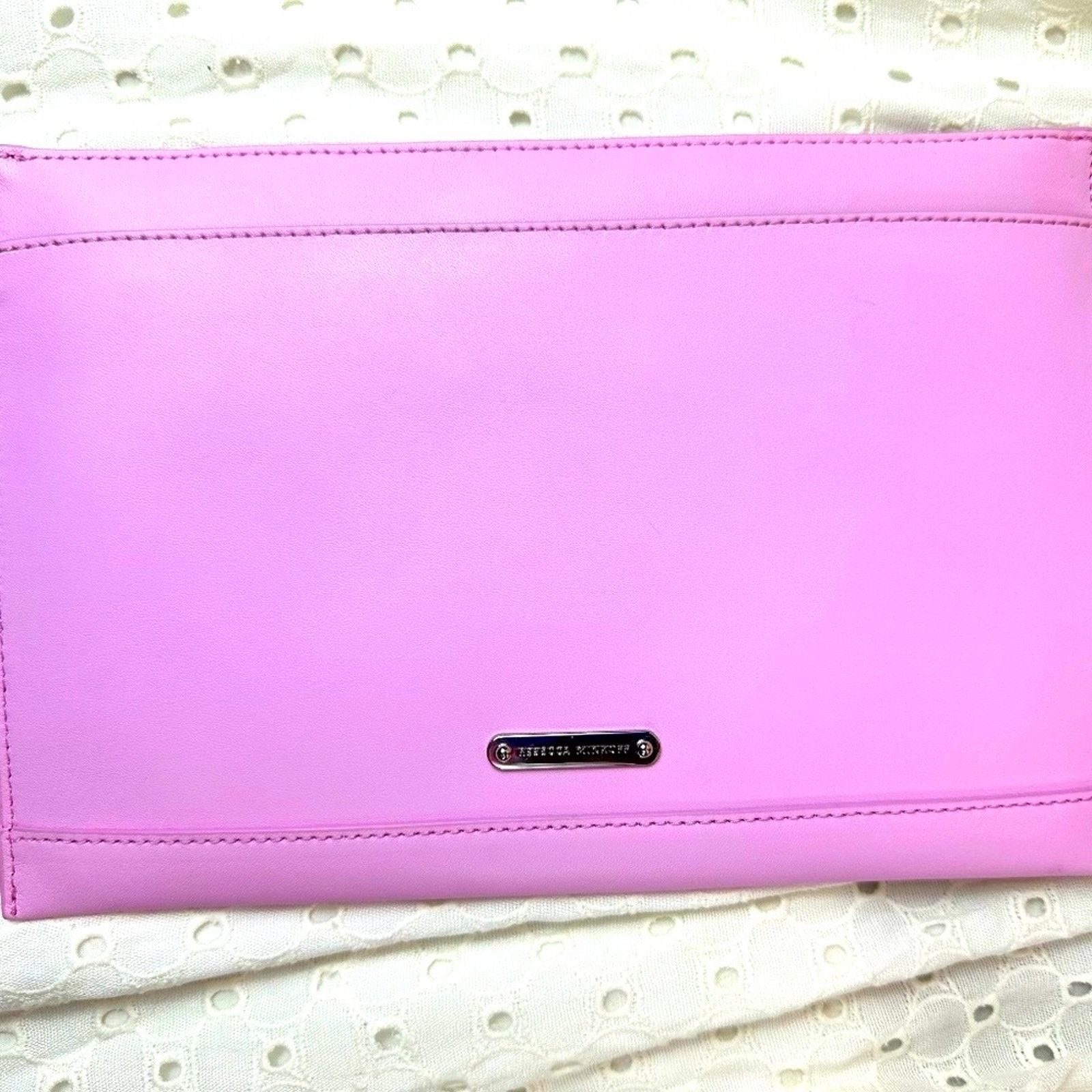 Rebecca Minkoff Rebecca Minkoff Girl Power Leather Zip Clutch Light Orchid Size ONE SIZE - 6 Thumbnail