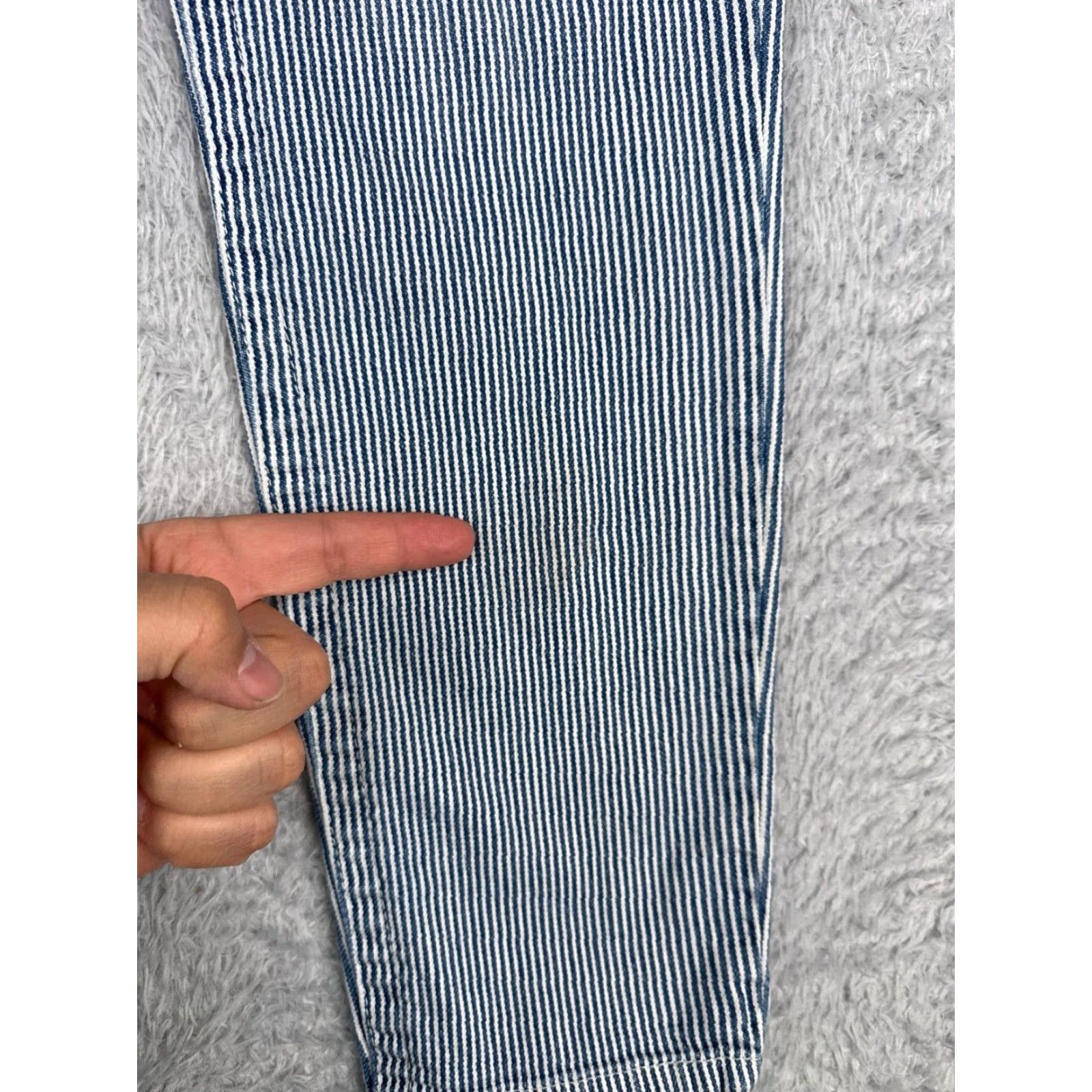 Vintage Seven7 Jeans Women High Rise Blue White Stripe Denim Skinny 32x28 Regular 12 Adult Jeans Womens Girls? Size 34" / US 12 / IT 48 - 3 Thumbnail