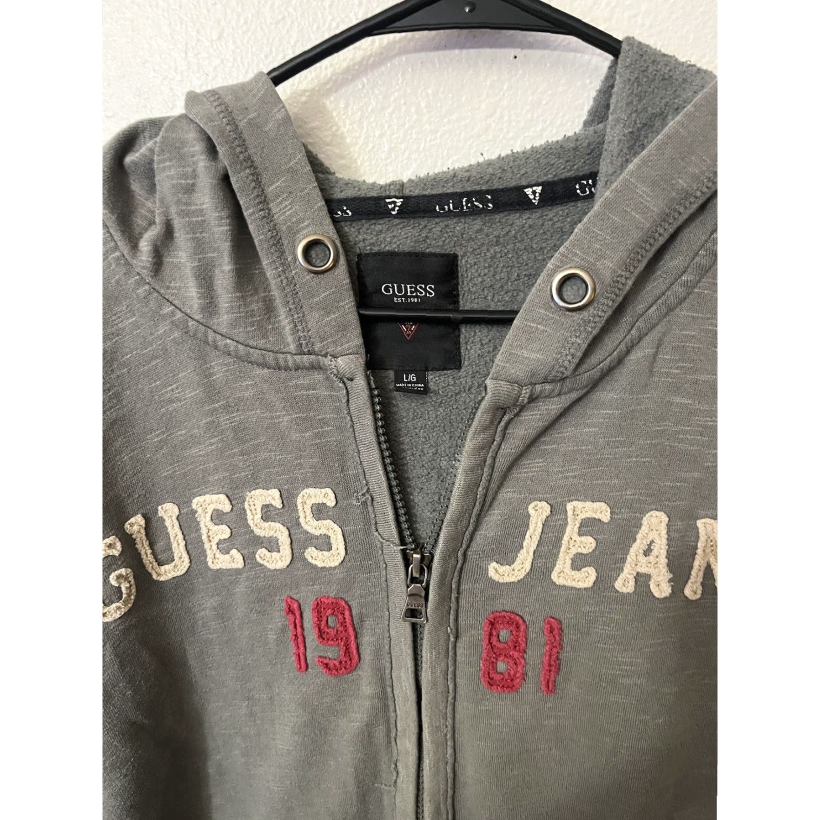 Guess GUESS Mens Jacket Full Zip Up Knit Cotton Grey Size Large Size US L / EU 52-54 / 3 - 2 Thumbnail