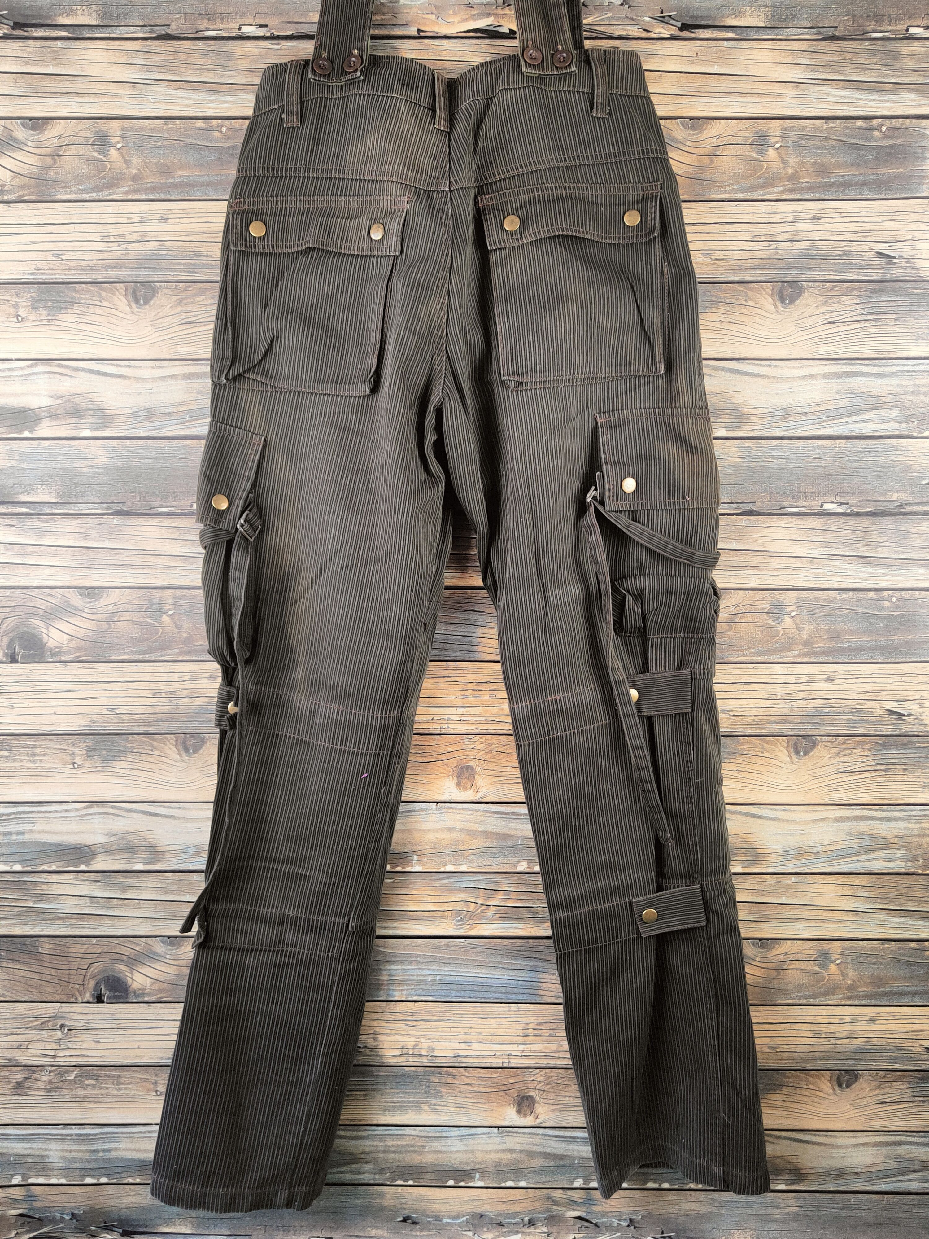 Japanese Brand D Techno Brown Sleeveless Jumpsuit Adjustable Straps #S2938 Size US 29 - 13 Thumbnail