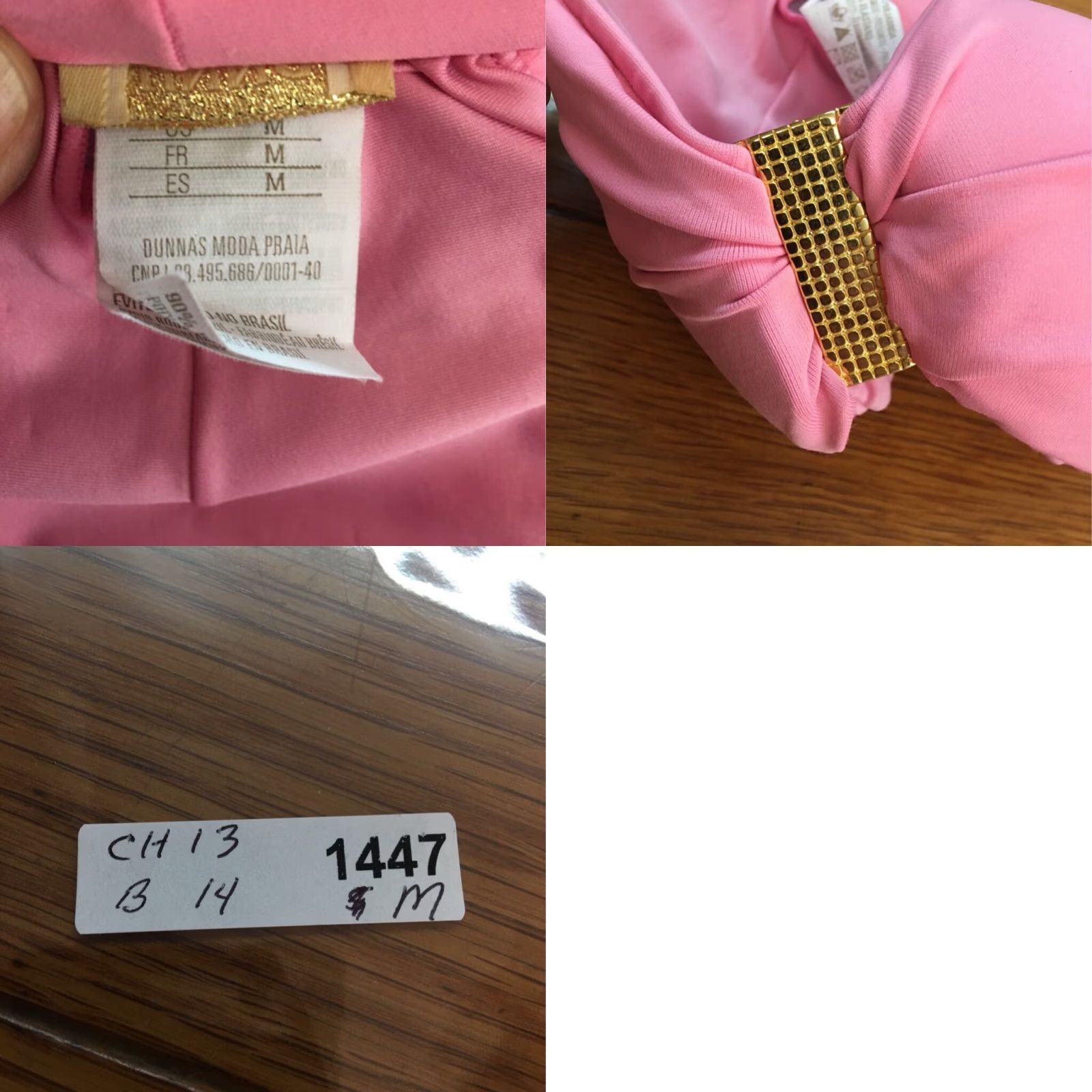 Magnanni Dunnas By Francesca Magnani Bikini Swimsuit Women M Pink Strapless Stretch Solid Size ONE SIZE - 8 Thumbnail
