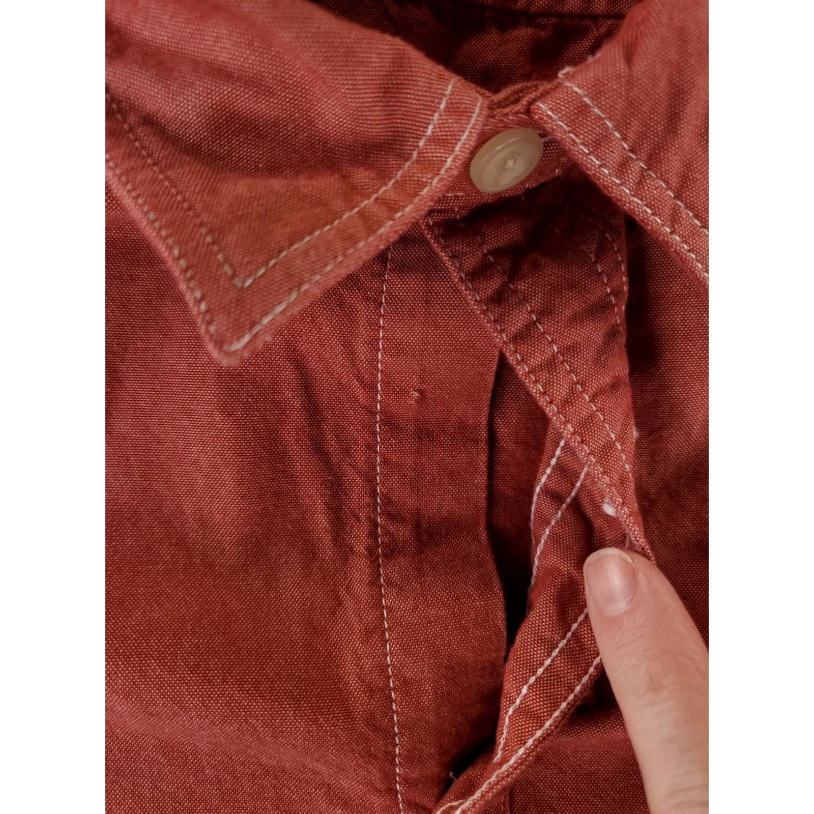 J.Crew J.CREW Shirt Chambray Button Up Red Long Sleeve Mens XL Size US XL / EU 56 / 4 - 3 Thumbnail