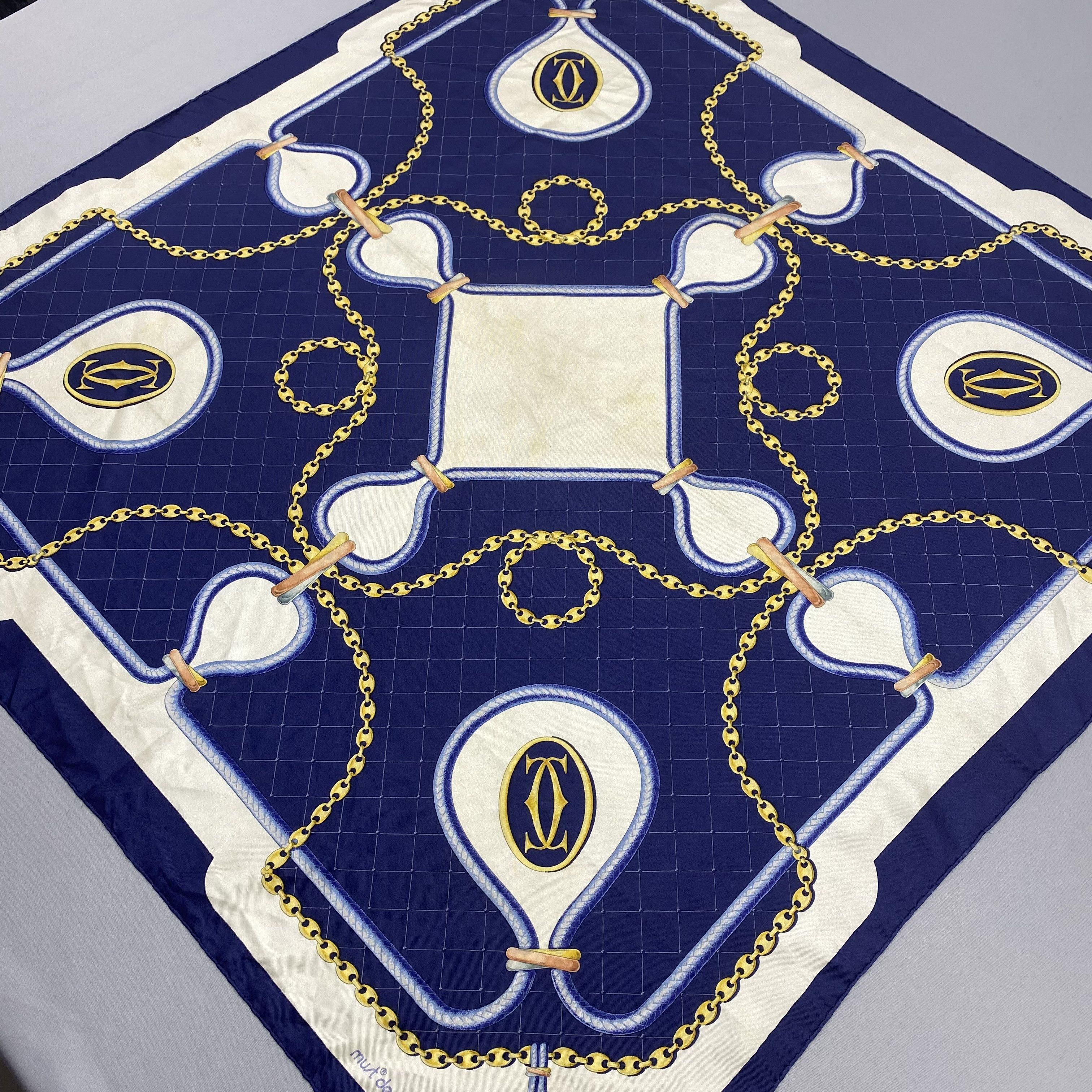 Cartier Vintage Cartier SILK Scarf Twill Stole Wraps 56789 Size ONE SIZE - 3 Thumbnail