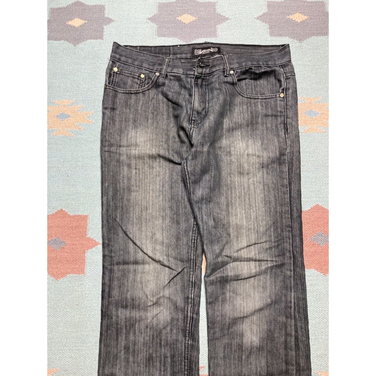 Vintage VINTAGE Fusai Jeans Baggy Embroidered Black Grunge Cybergoth Skater 34x31 Men Size US 34 / EU 50 - 6 Thumbnail