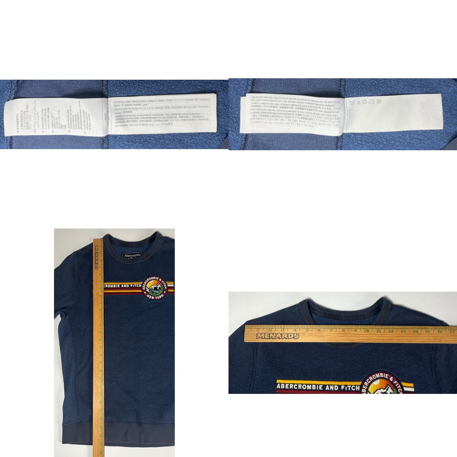 Abercrombie & Fitch Abercrombie & Fitch Men's New York Crewneck Sweatshirt Embroidered Sz M Blue Crewneck Pullover Casual Size US M / EU 48-50 / 2 - 8 Thumbnail