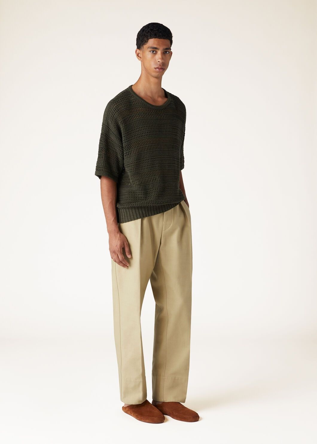 Loro Piana o1w1db10125 FAN9891 Shizen Crewneck Sweater in Dark Green Size US L / EU 52-54 / 3 - 4 Thumbnail