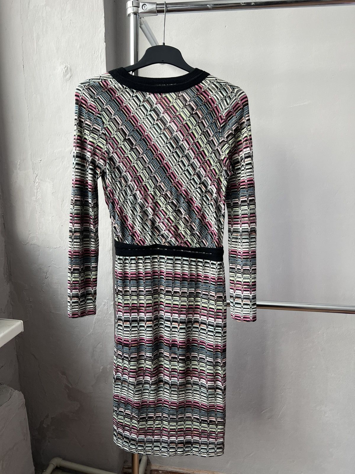 Missoni MISSONI WRAP KNIT ZIGZAG DRESS BLEND WOOL SLEEVE SIZE IT 42 Size M / US 6-8 / IT 42-44 - 16 Thumbnail
