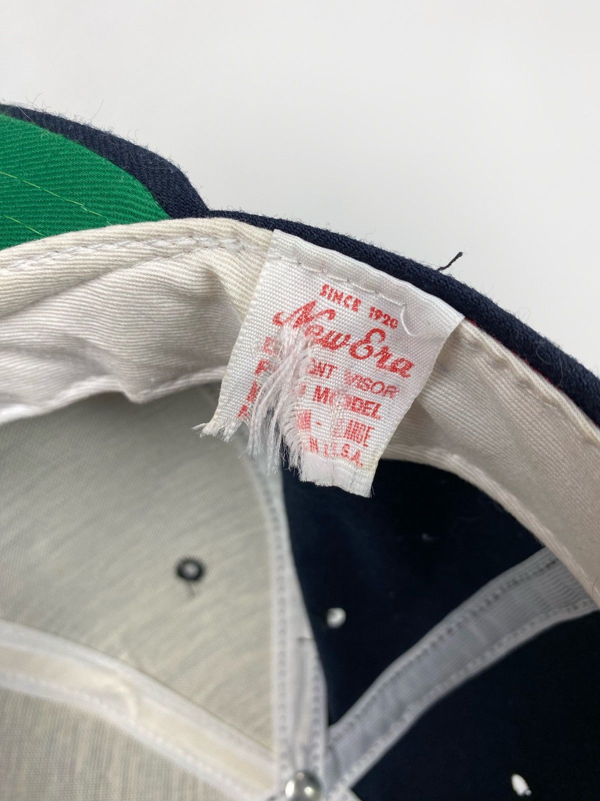 New Era 80s 90s Vintage New Era Dupont Visor Navy Blank Snapback Hat Size ONE SIZE - 8 Thumbnail