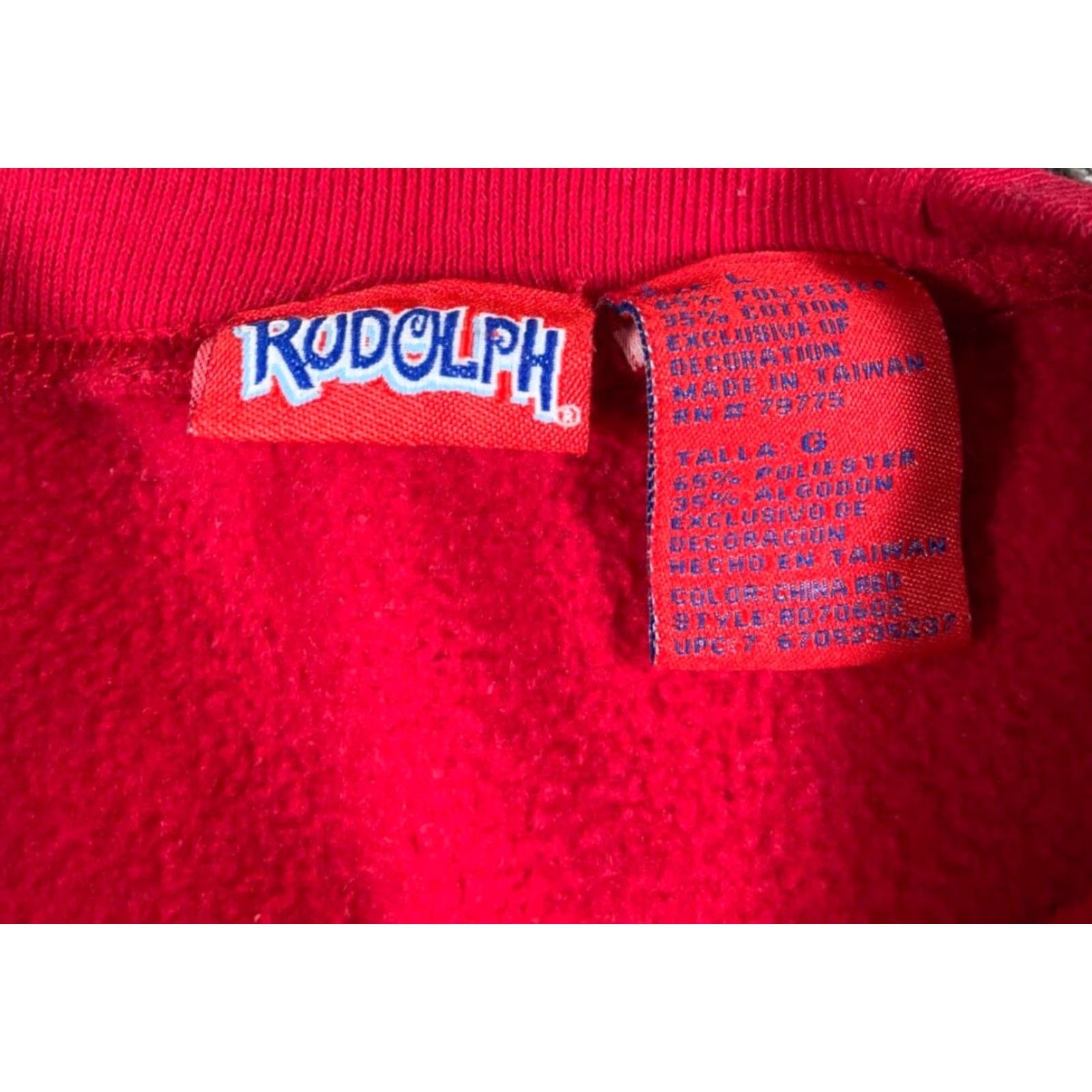Vintage VINTAGE Rudolph Sweatshirt Christmas Embroidered Adult Large Red Crew Neck Long Sleeve Pullover Women Size L / US 10 / IT 46 - 3 Thumbnail