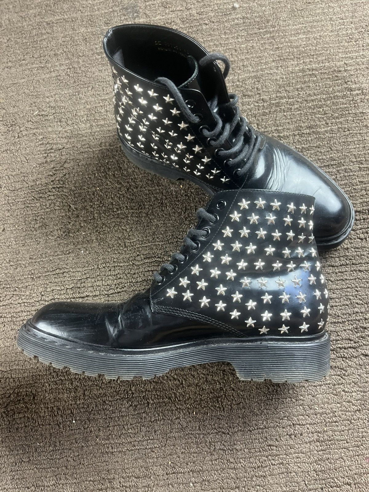 Hedi Slimane Saint laurent AW15 star stud derby boots Size US 9 / EU 42 - 3 Thumbnail