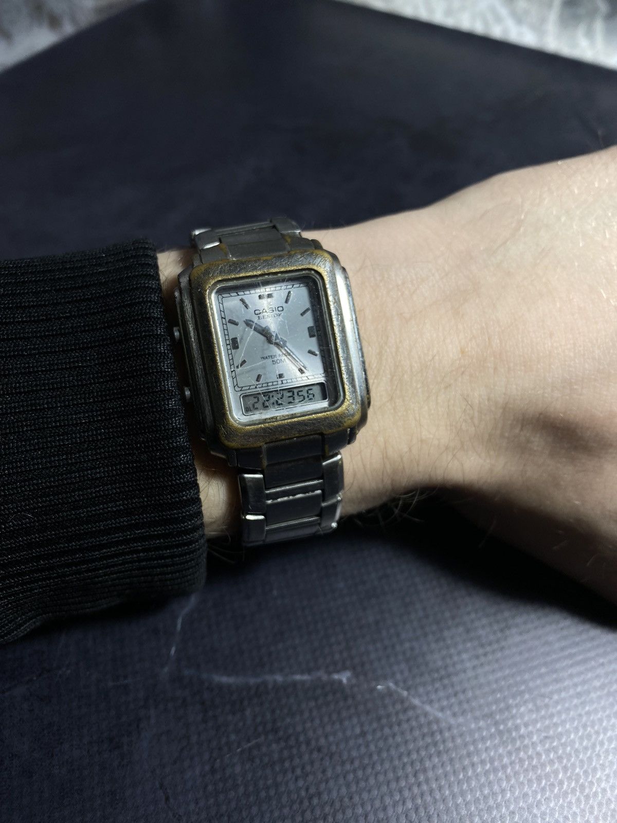 Casio Casio Beside Dual Display Vintage Stainless Steel Watch Size ONE SIZE - 4 Thumbnail