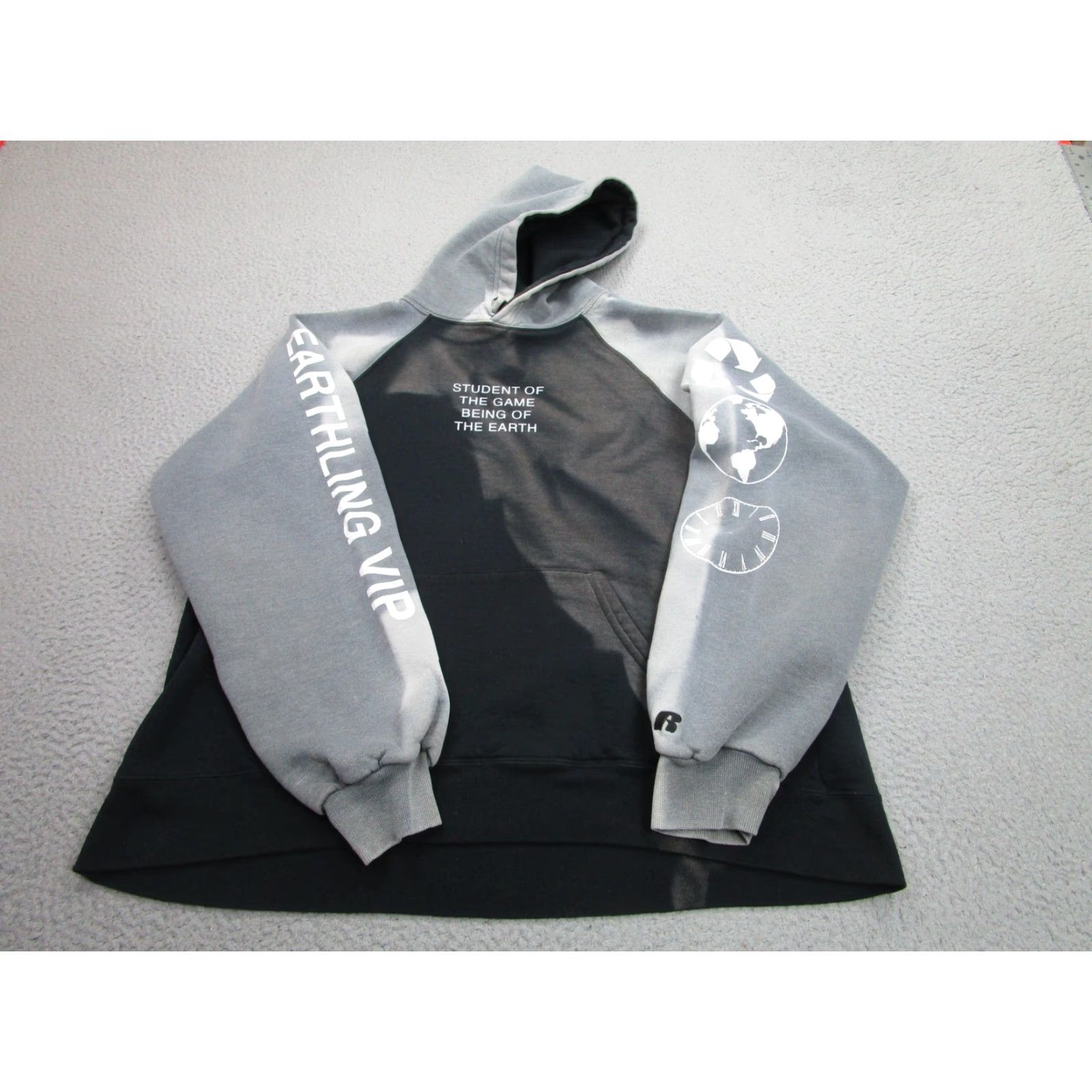 Vintage VINTAGE Earthling VIP Hoodie Mens XL Black Student Of The Game Graphic Pullover Earth Size US XL / EU 56 / 4 - 6 Thumbnail