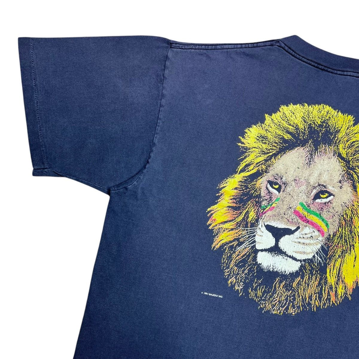Vintage Vintage 1991 Rasta Reggae Lion Balzout Double Sided T-Shirt Size US XL / EU 56 / 4 - 9 Thumbnail