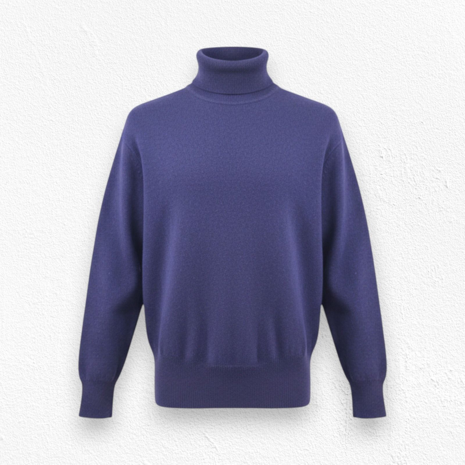 Vintage 80s Navy Blue Lambswool Angora Turtleneck Sweater Size M Size M / US 6-8 / IT 42-44 - 1 Thumbnail