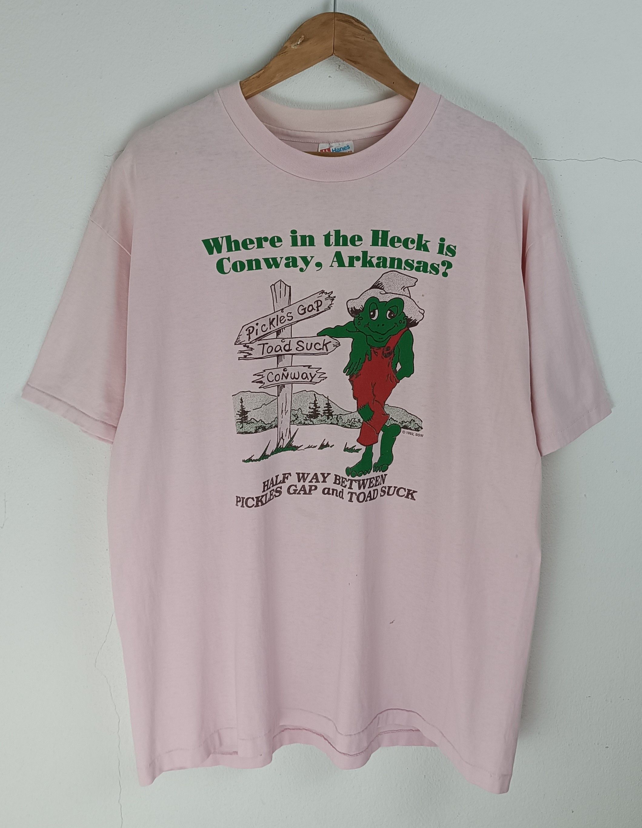Vintage VINTAGE 90'S ADULT HUMOR CONWAY ARKANSAS GREEN FROG FUNNY TS Size US XL / EU 56 / 4 - 3 Thumbnail